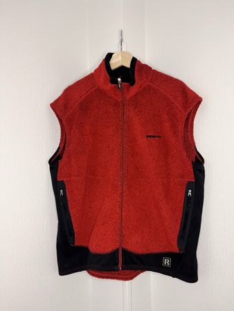 Patagonia Fleece Vest Red Black Size Large Men 