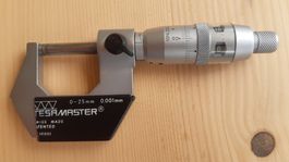 Tesa Master Mikrometer 0-25mm, Messgenauigkeit 0.001mm
