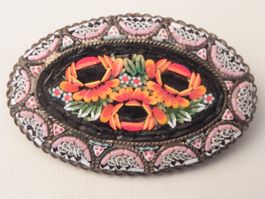 Grosse Brosche Mikromosaik antik