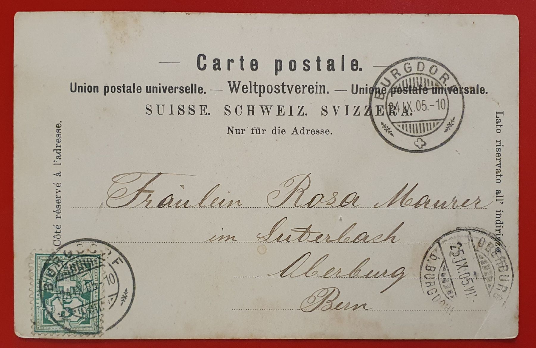 Ansichtskarten: Gruss aus Utzenstorf 1905 – Gebraucht aus Kreuzlingen von Rschweiz1 1
