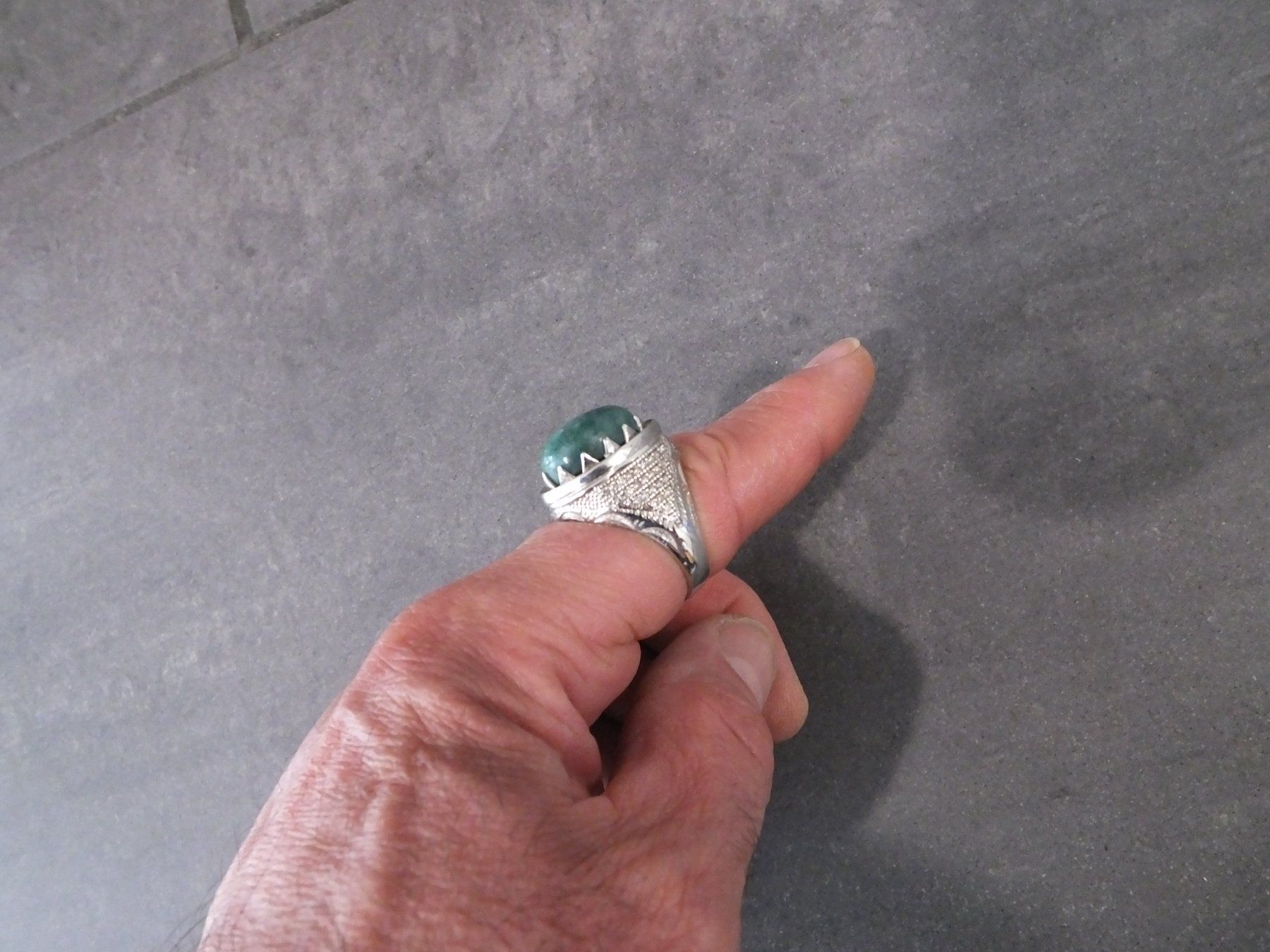 Anelli: Herrenring mit Echtem Emerald Stein – Nuovo (secondo la descrizione) da Unterentfelden venduto da l654321a 2