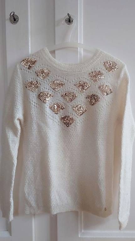 Maglioni & Felpe: Pull blanc doré maille en laine Des petits hauts – Usato da Lausanne venduto da kit_7j6s