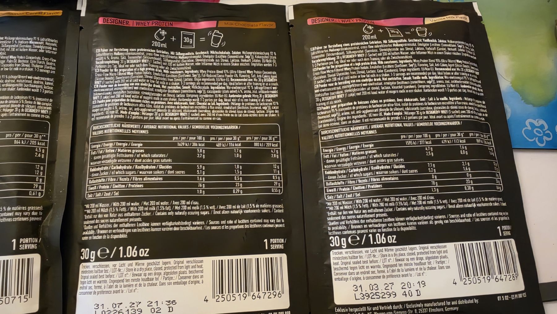 Esn Lebensmittel & Spezialitäten: ESN Designer Whey Proben 4x 30 Gramm – Neu (gemäss Beschreibung) aus Muhen von Savana16 4