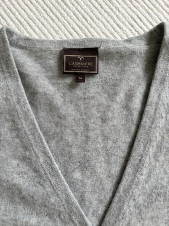 Damen Kaschmir Strickjacke grau Grösse M 