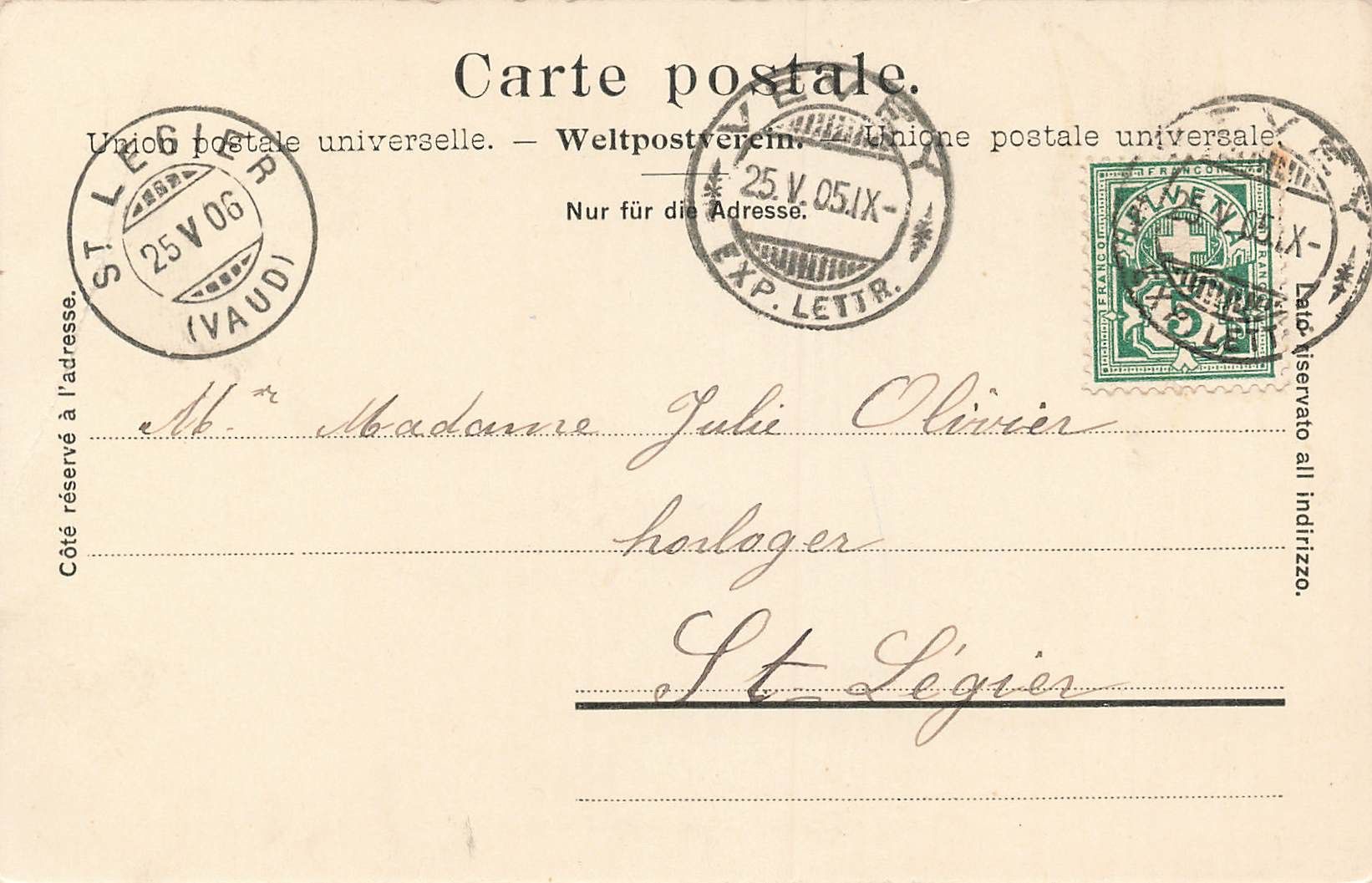 Cartoline postali: Vevey – Usato da Biasca venduto da Blenio71 1