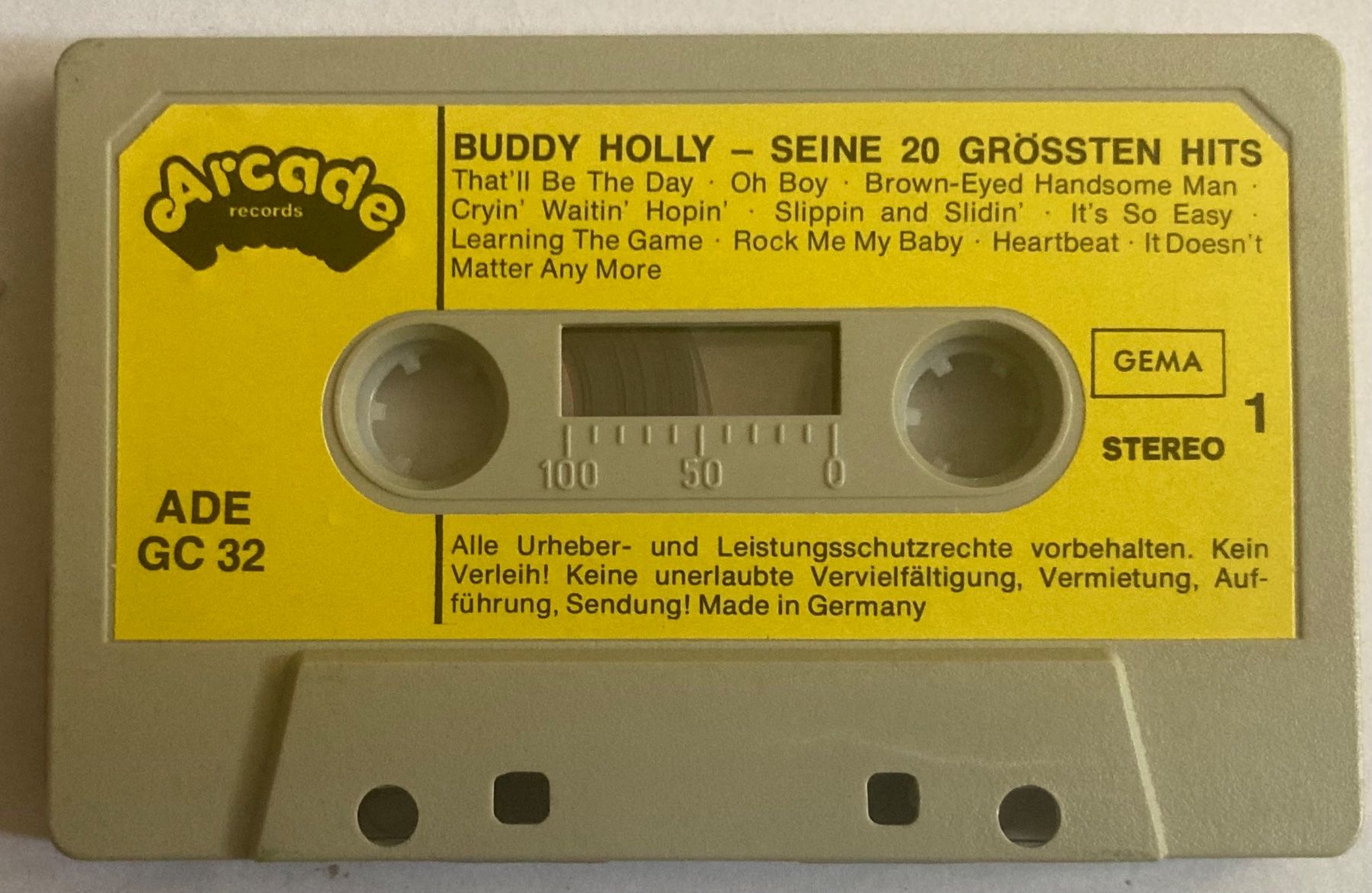 Musicassette: BUDDY HOLLY - SEINE 20 GRÖSSTEN HITS – Usato da Poliez-Pittet venduto da Newtown-Records 2