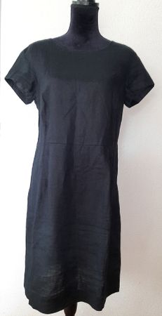 Schwarzes Leinenkleid, Gr. 38, Sommer-Mode, Top Zustand!