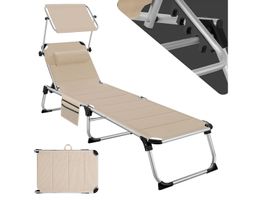 Sonnenliege Lorella beige gepolstert, klappbar, mit Alumini