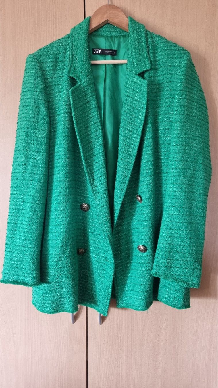 Zara Giacche: Zara Tweed Blazer grün Grösse S – Nuovo (secondo la descrizione) da Zürich venduto da Bunnysat