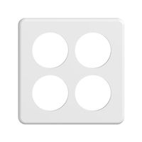 Abdeckplatte STANDARDdue 2×2 weiss 4×Ø50, Feller