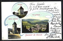 Couvet, Eglise nationale, College, Vue g