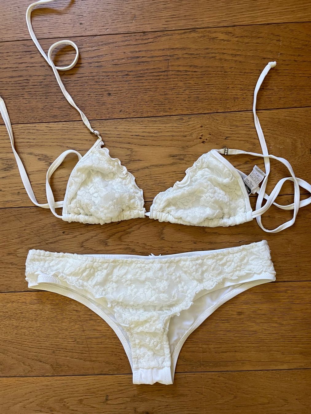 Costumi da bagno & Bikini: PARAH white lace, luxury bikini, size 38 / S – Usato da Crans VD venduto da RM0709