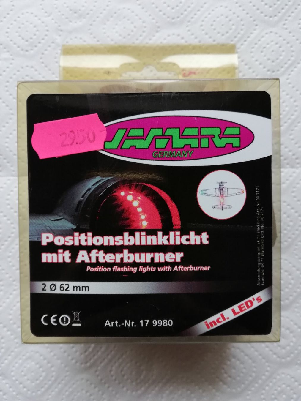 Modellismo RC: Positionslichter mit 2 Nachbrenner-Ringen 62mm – Nuovo e nell'imballaggio originale da Witterswil venduto da ushornet