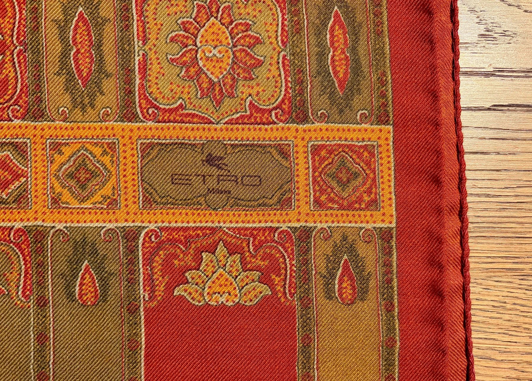 Etro Foulard & Sciarpe: Original Etro Printed Silk and Wool Scarf – Usato da Cham venduto da all_rd7b 1