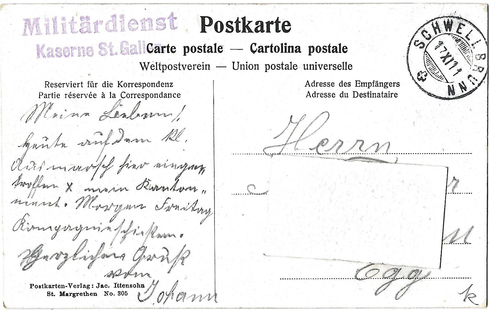 Cartoline postali: Schwellbrunn – Usato da Bütschwil venduto da Jackson1A 1