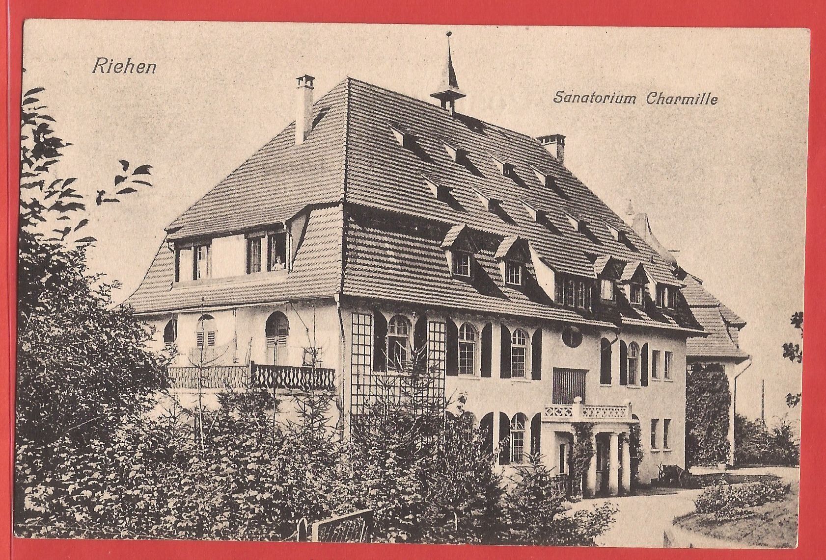 Cartoline postali: Riehen - Sanatorium Charmille - 1924 – Usato da Fislisbach venduto da Porano