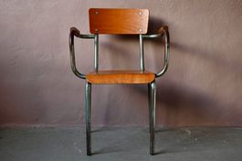 Fauteuil de bureau ancien vintage en bois et métal