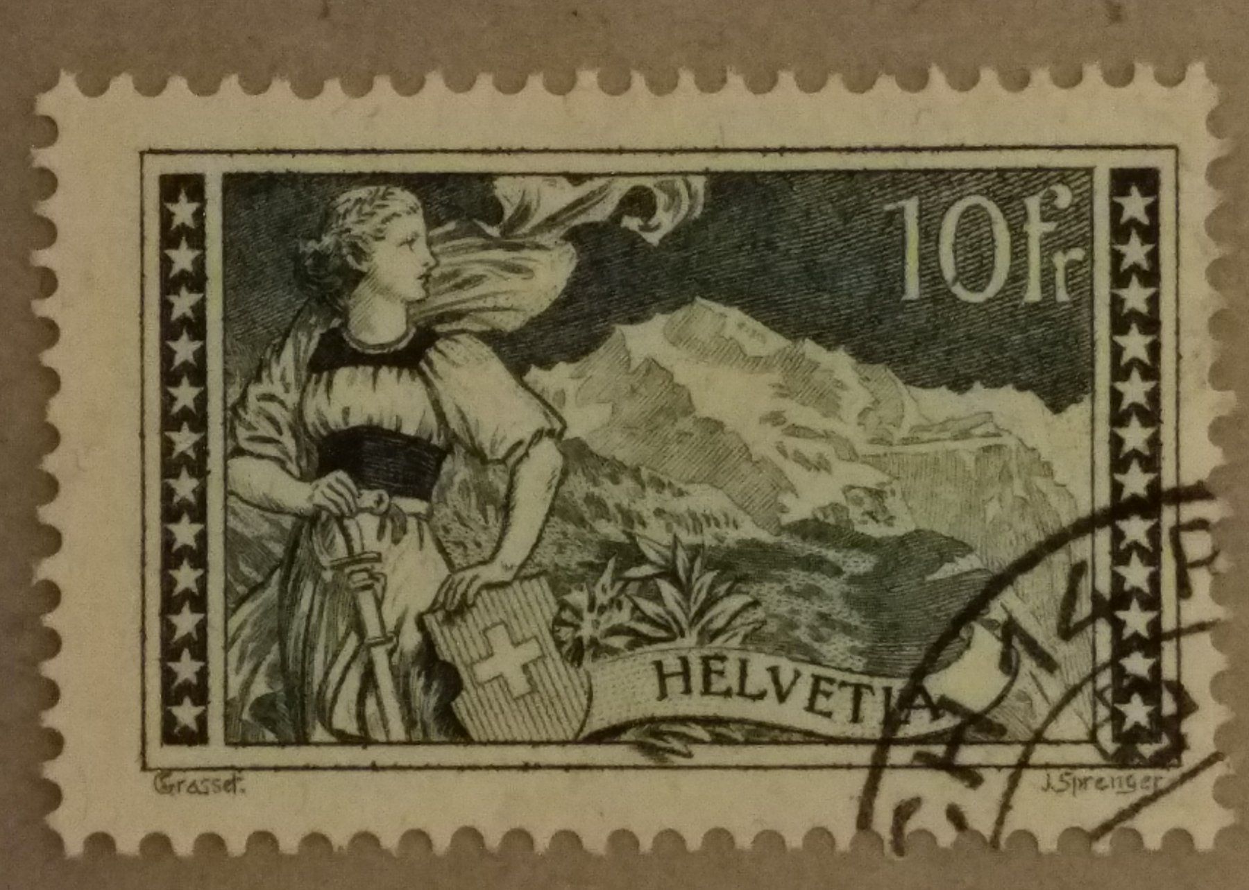 Tutti i francobolli: 867) 179, Jungfrau Eckstempel Kt. 75.- – Usato da Baden venduto da Eggi