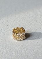 Neuer 18karat echt vergoldete Ring mit Zirkonia Steinen, Grö