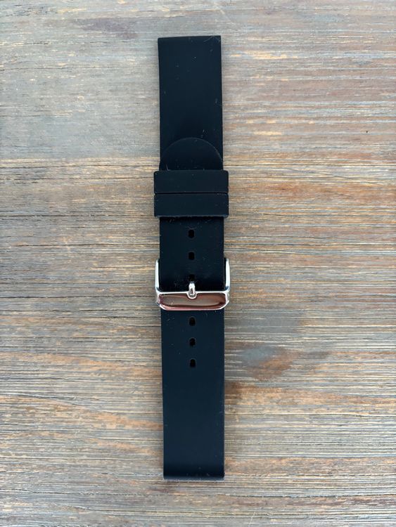 Kautschuk Uhrenarmband schwarz 20mm 2