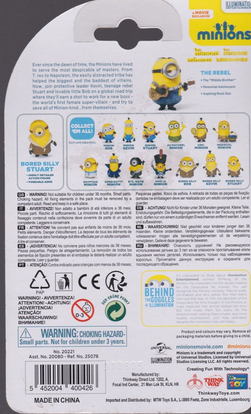 Figuren: BORED SILLY STUART  5 cm  MINIONS ACTION FIGURE  new – Neu und originalverpackt aus Vezia von Aquarius_Age 1