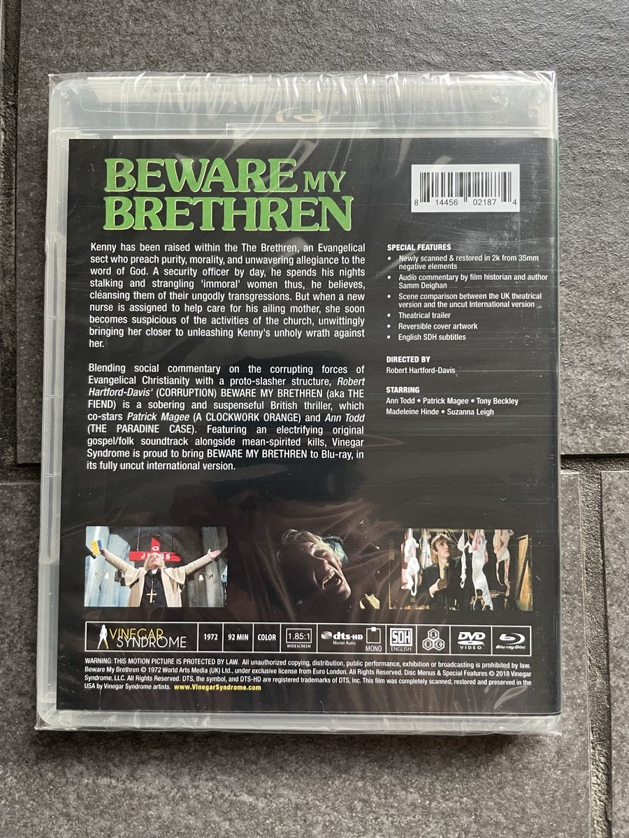 Tutti i DVDs: Beware My Brethren Blu-Ray Vinegar Syndrome – Nuovo (secondo la descrizione) da Zürich venduto da cENS0R 3