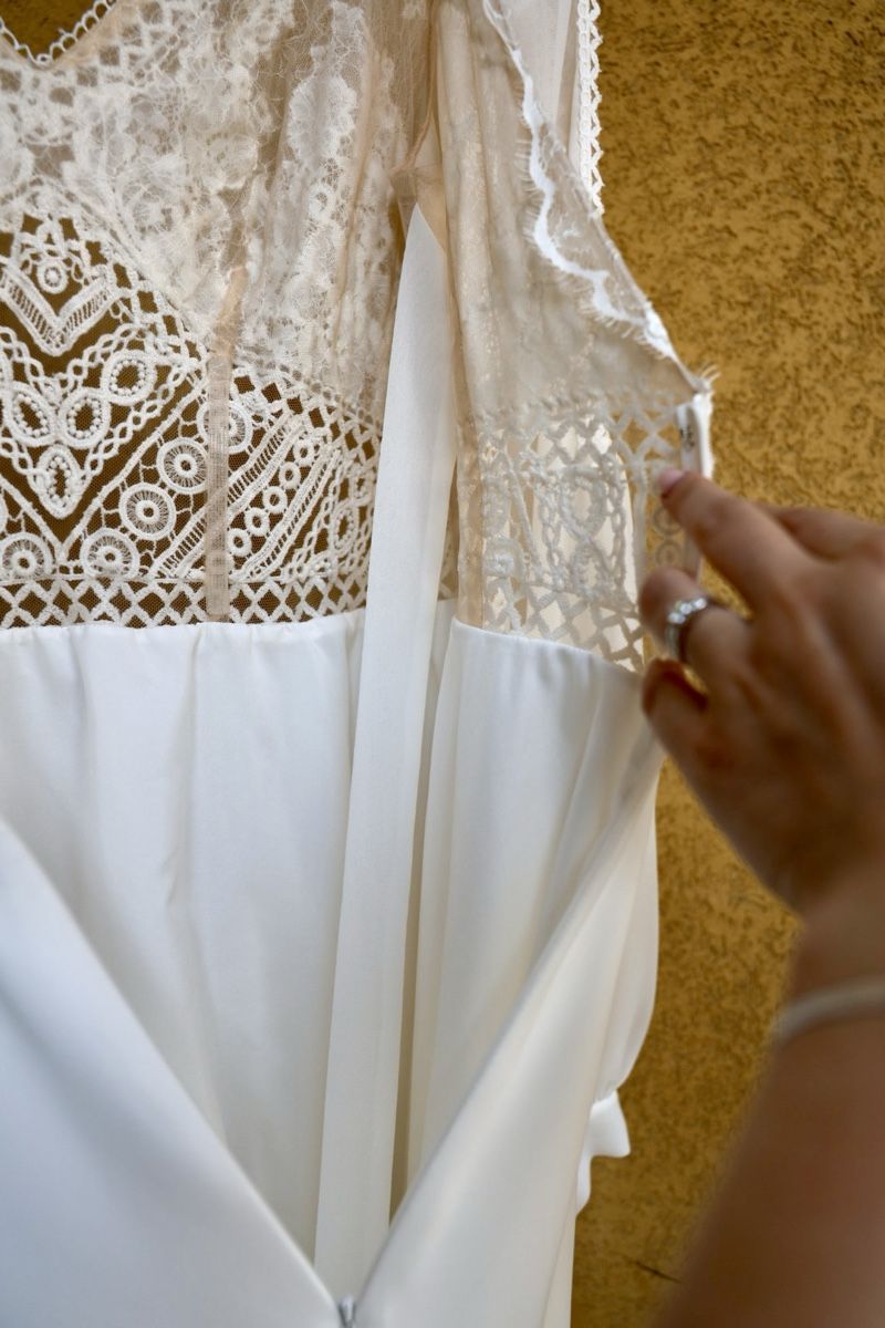 Vestiti: Abito da sposa bianco Boho pizzo maniche lunghe Petite – Usato da Glis venduto da dor_b2nc 8