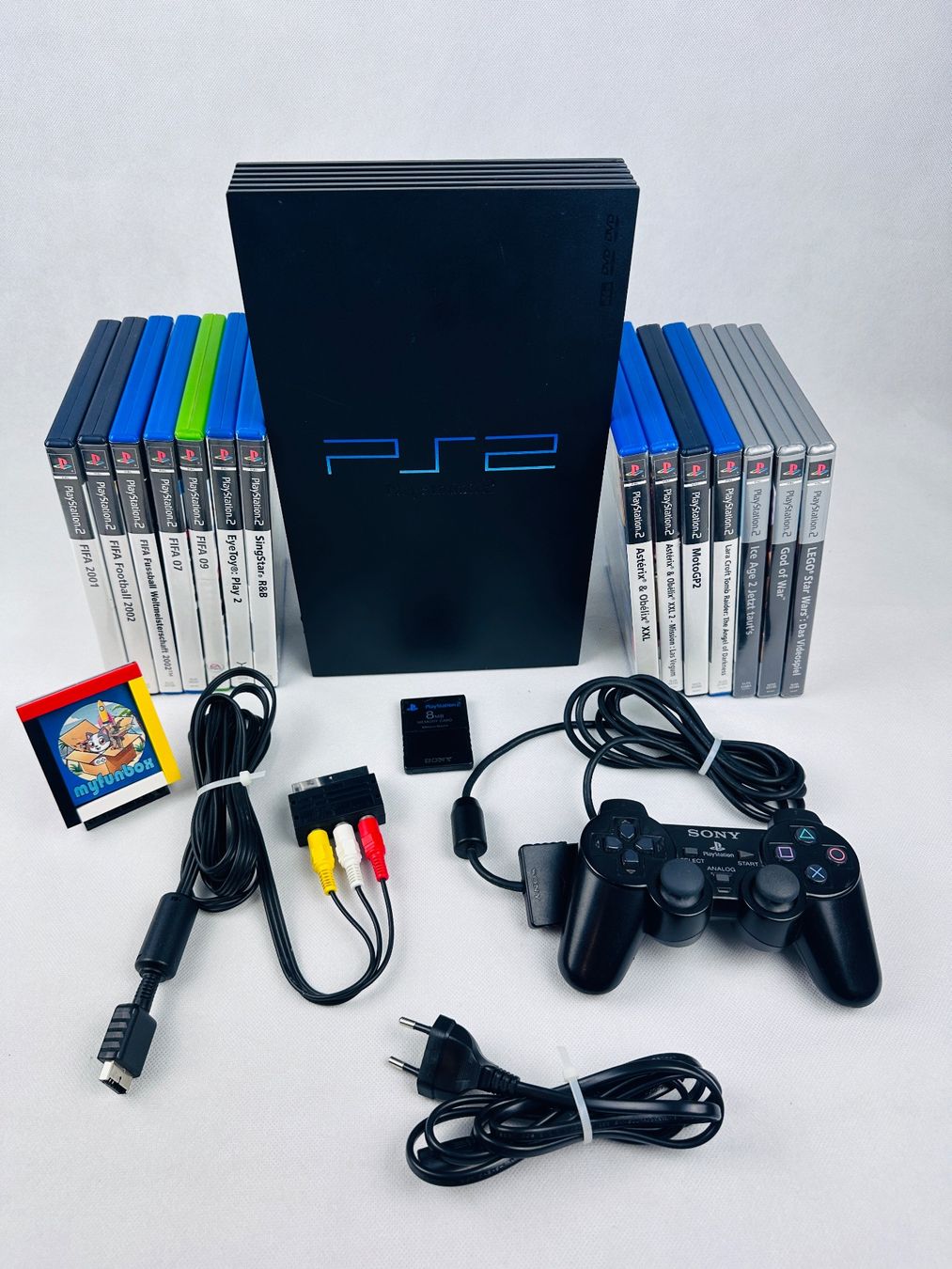 Sony Konsolen: PS2 Konsole FAT Kabel + Controller + Memory Card + 14 Spiele – Gebraucht aus Kappel SO von MyFunBox
