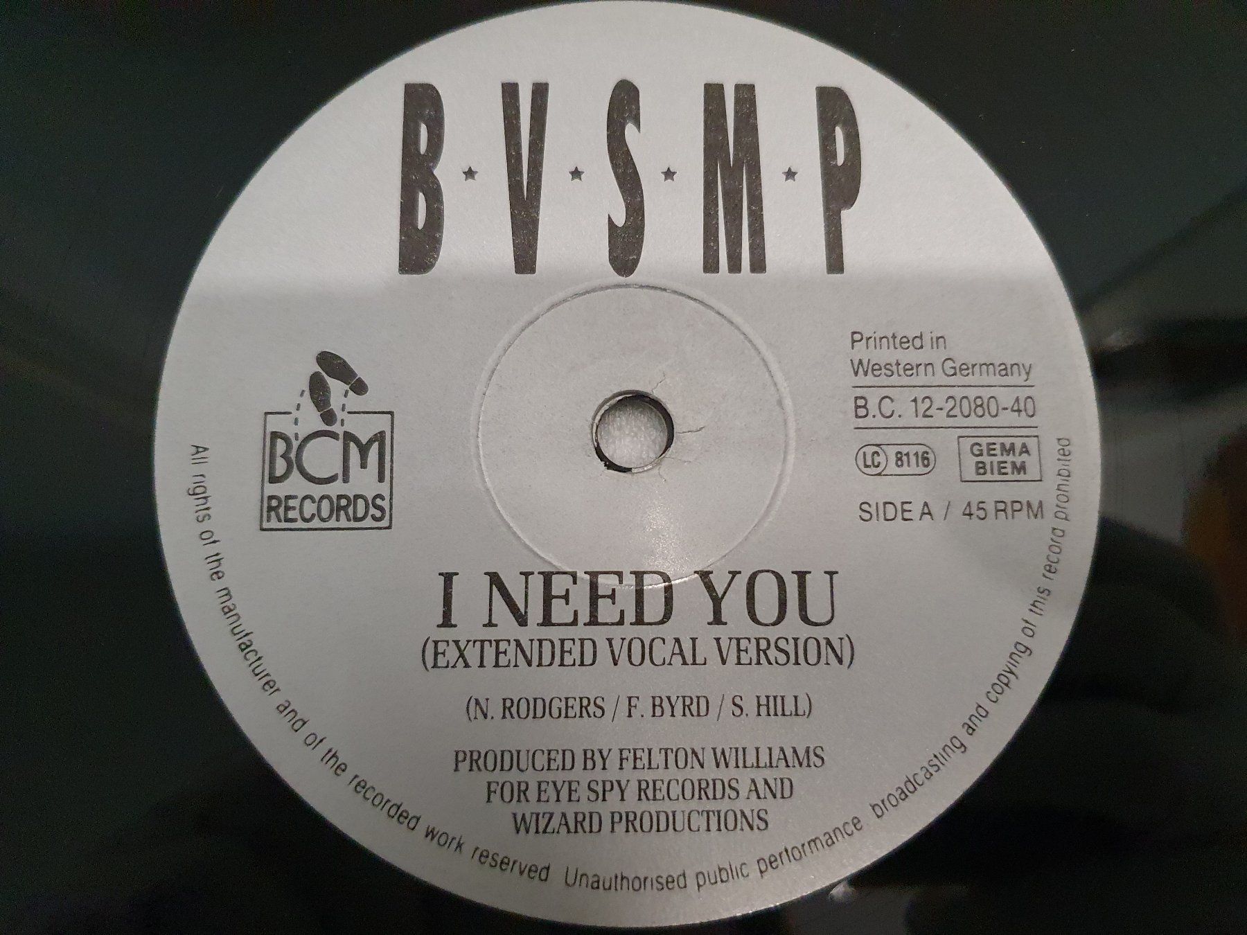 Schallplatten: B.V.S.M.P. – I Need You – Gebraucht aus Uster von Vinyl-Leidenschaft 3