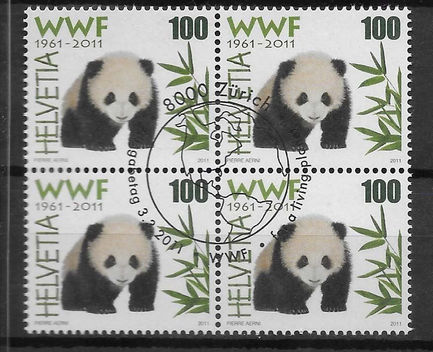 Tutti i francobolli: B1382 - WWF Panda B4 1er jour – Usato da Trélex venduto da Phil_Albert
