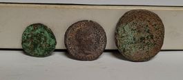 3 antike Münzen wohl römisch Coins pièce de monnaie romaine
