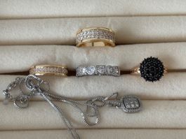 Luxus EleganteGr16/6 Ring Zirkonia Farbe:Gold /Silber5 st.