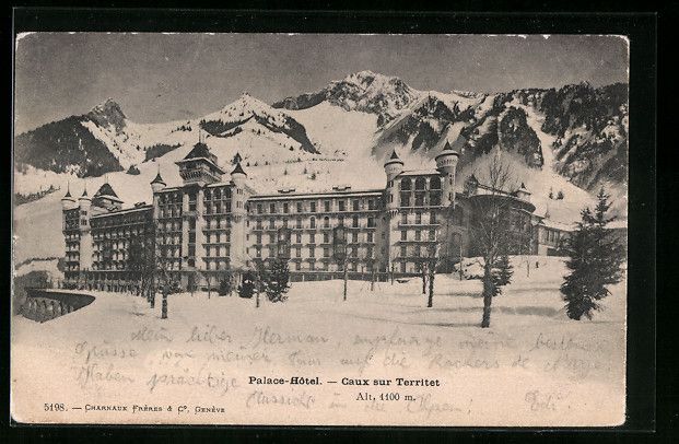 Ansichtskarten: AK Caux sur Territet, Palace-Hotel – Gebraucht aus Berlin von bartko-reher