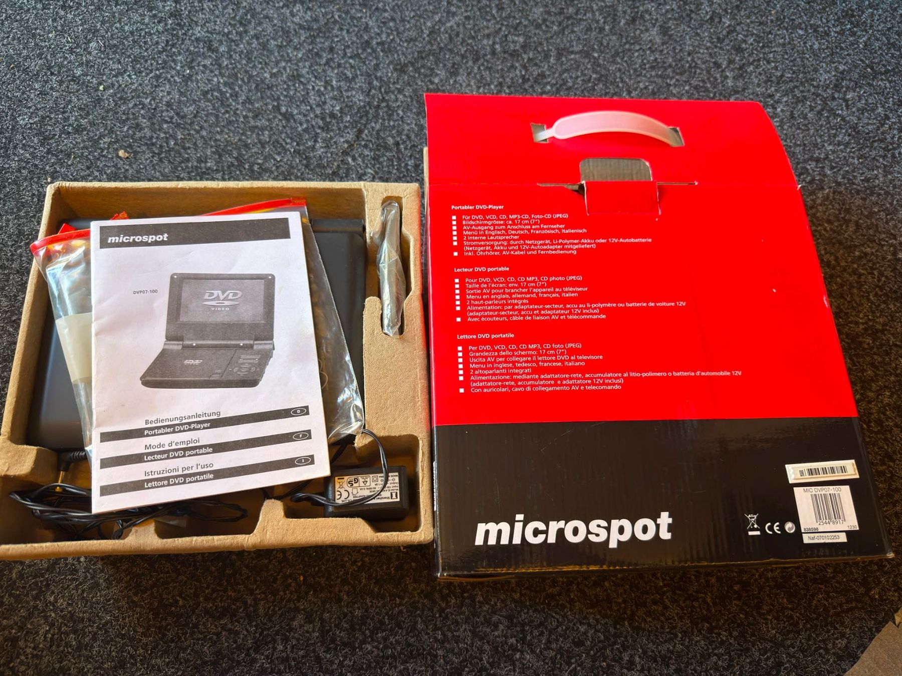 Microspot Lettore multimediale portatile: Microspot Portable DVD Player DVP07-100 – Usato da Luzern venduto da Elgordo7 1