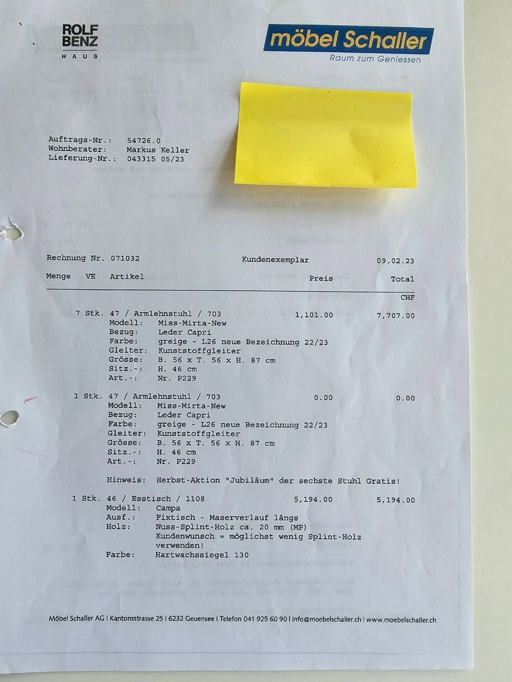 Rolf Benz Set di tavolo e panche: Esszimmer-Ensemble aus Nussbaum inkl. Lederstühle – Nuovo (secondo la descrizione) da Rheinfelden venduto da Formiga1 5