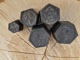 5 vintage Gewichtsteine