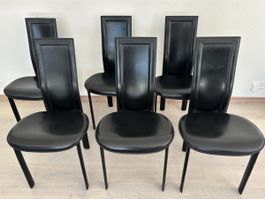 Chaises Cattelan Italia modèle Lara cuir noir 6 pièces