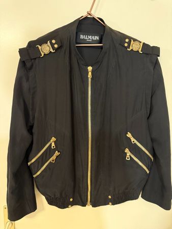 BALMAIN Seiden-Bomberjacke- Made in France– Gr. (M)