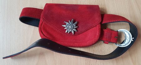 WILDLEDER & LEDER GÜRTELTASCHE MIT EDELWEISS GR. 75