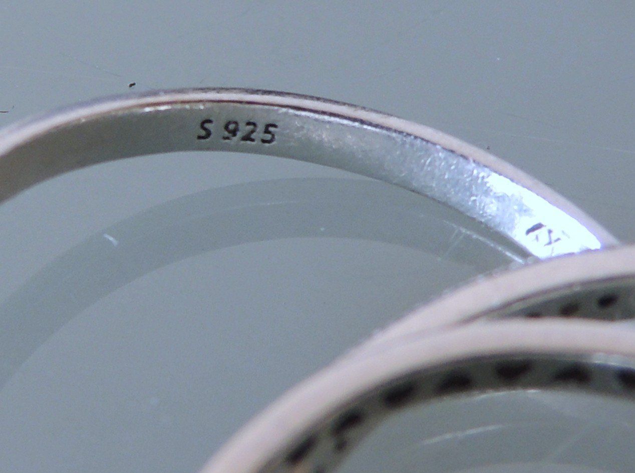Anelli: Silber 925 Triple Fingerring Gr. 59 – Usato da Waldenburg venduto da schaller707 3