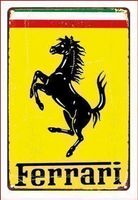 Ferrari Blechschild  20 x 30 cm. Kostenfreie Zustellung!