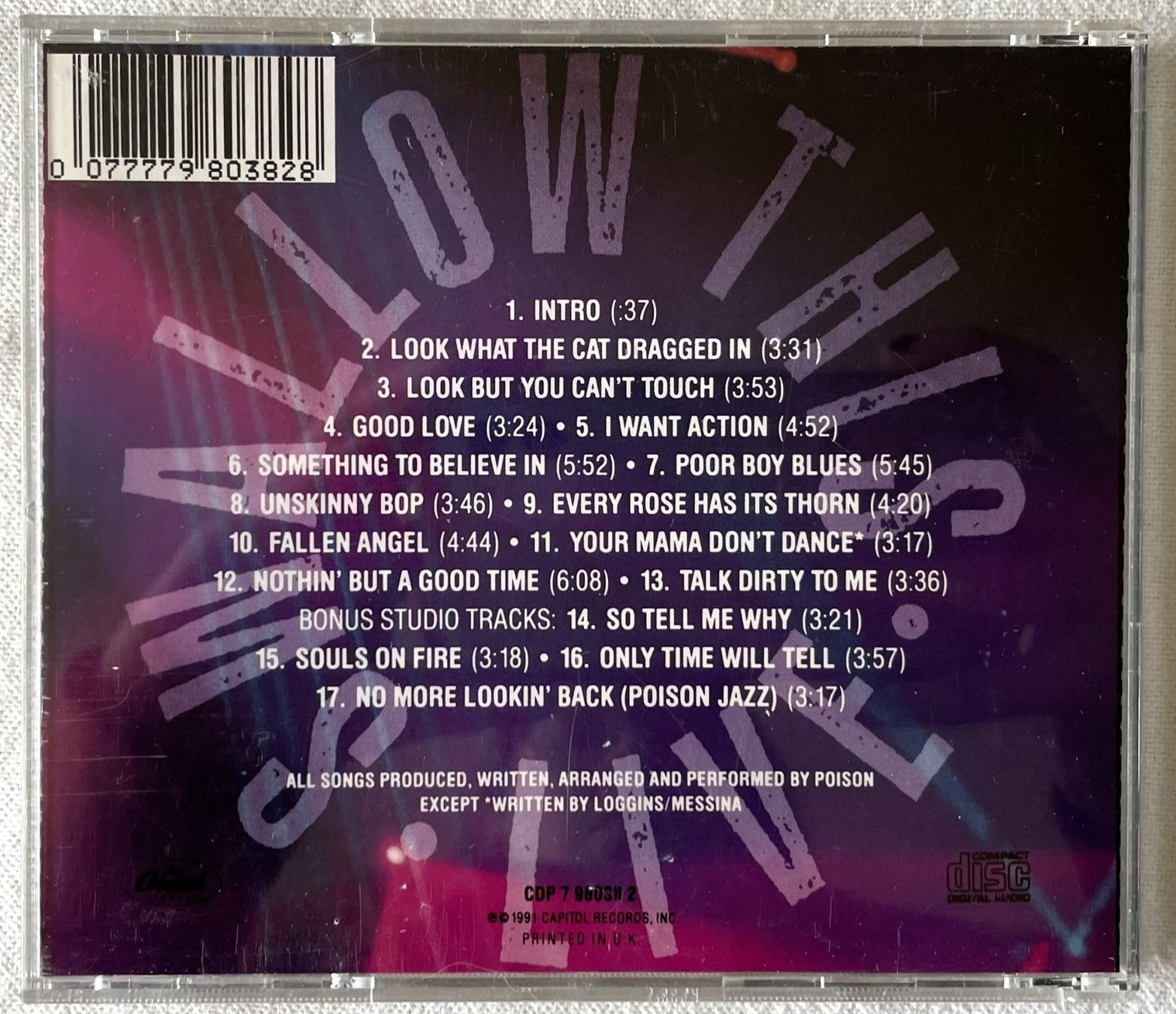 CD: Poison – Swallow This Live - CD - 1991 - First Press – Usato da Uster venduto da Zardodel 2