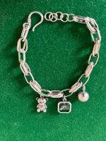 Neues versilbertes Armband mit drei Anhängern