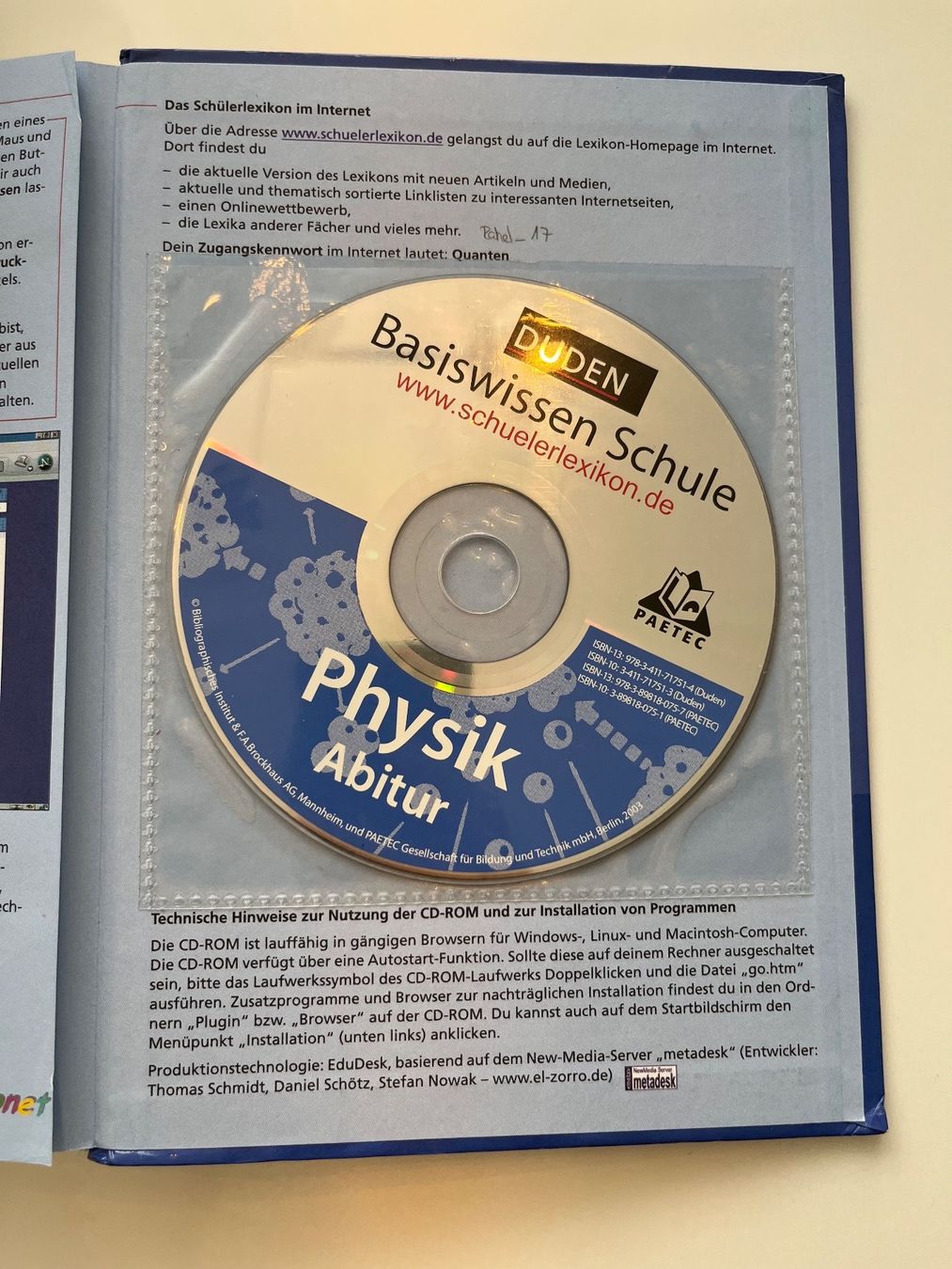 Libri: "Abitur Physik" von Duden mit CD-ROM – Usato da Zürich venduto da Bora_0506 2