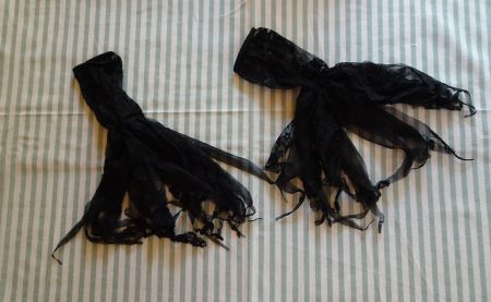 Schwarze Armstulpen / Armlinge zu Hexenkostüm etc. - 260421