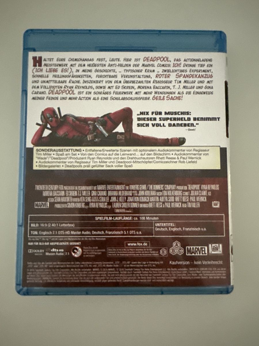 Tutti i DVDs: Deadpool 1 - Blu-ray Disc - Superhelden Action-Spektakel! – Usato da Hittnau venduto da PeterS75 1