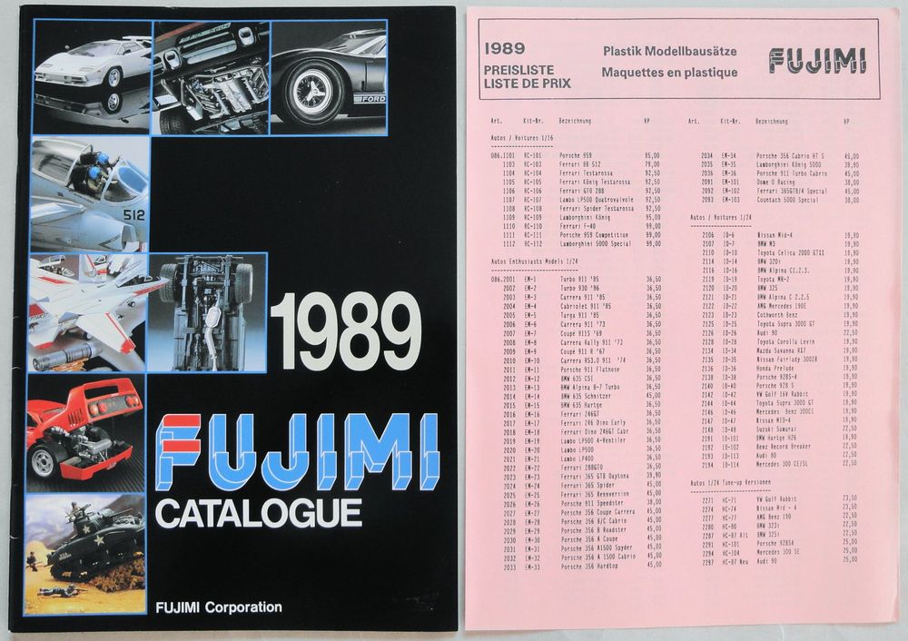 1989 FUJIMI KATALOG CATALOG mit CHPreisliste (Gebraucht) in Frümsen