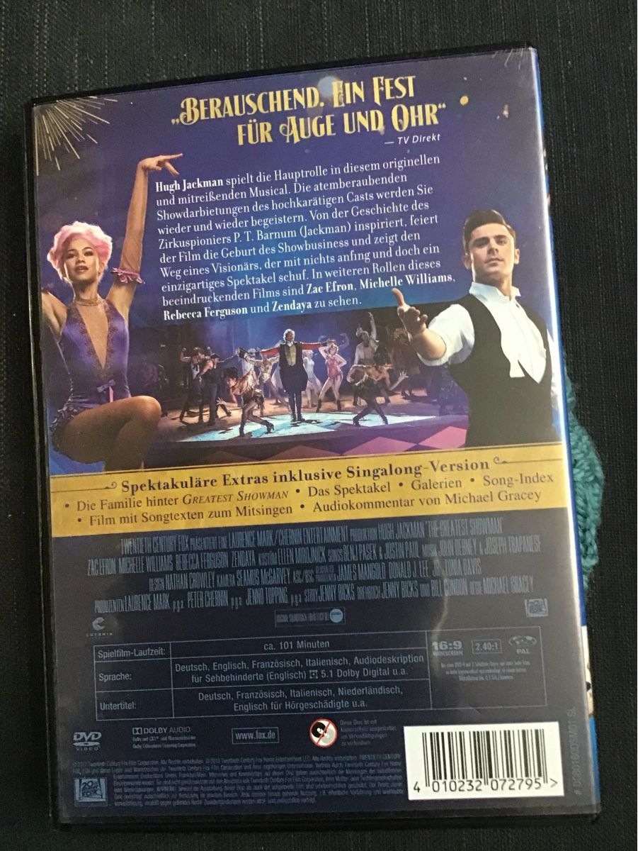 Alle DVDs: DVD The Greatest Showman  – Gebraucht aus Bischofszell von 19bischi67 1