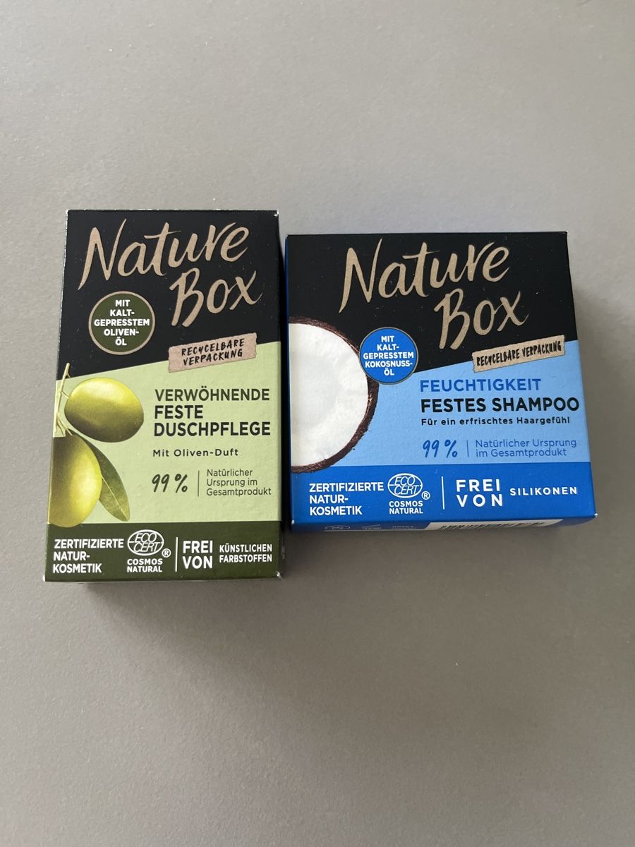 Haarpflegeprodukte: Nature Box Feste Duschpflege und Shampoo – Neu und originalverpackt aus Erlen von SaFehr