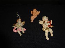 3 alte Weihnachtsengel zum aufhängen